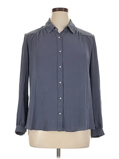 Pre-owned Express Long Sleeve Blouse In Gray