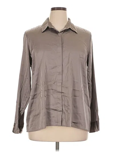 Pre-owned Express Long Sleeve Blouse In Gray
