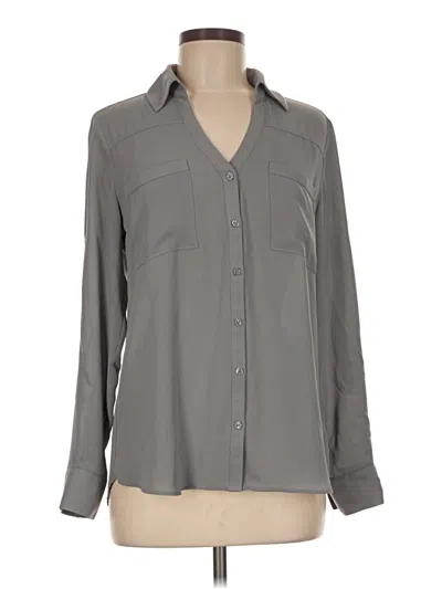 Pre-owned Express Long Sleeve Blouse In Gray