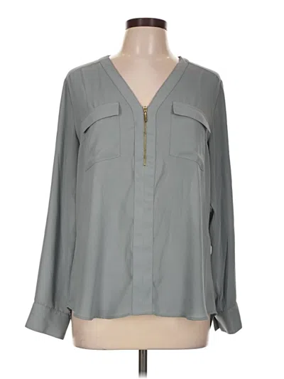 Pre-owned Express Long Sleeve Blouse In Gray