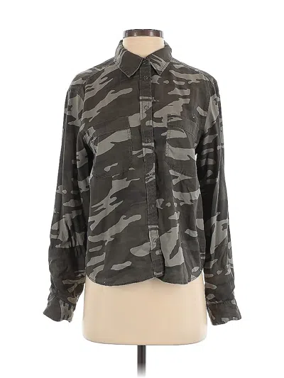 Pre-owned Express Long Sleeve Blouse In Green