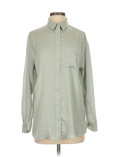 Pre-owned Express Long Sleeve Blouse In Green