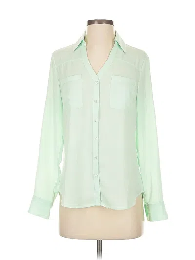 Pre-owned Express Long Sleeve Blouse In Green