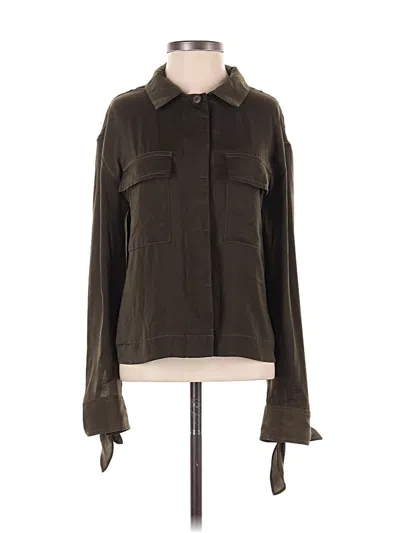 Pre-owned Express Long Sleeve Blouse In Green