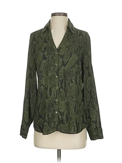 Pre-owned Express Long Sleeve Blouse In Green