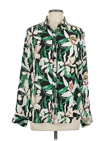 Pre-owned Express Long Sleeve Blouse In Green