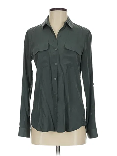 Pre-owned Express Long Sleeve Blouse In Green