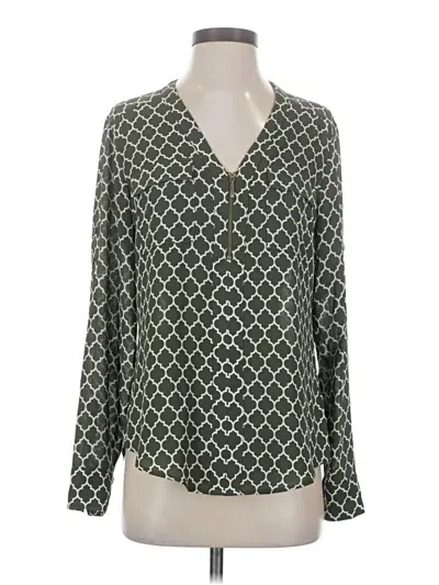 Pre-owned Express Long Sleeve Blouse In Green