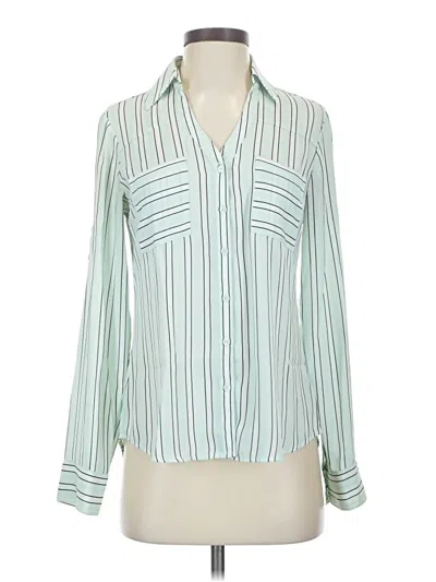 Pre-owned Express Long Sleeve Blouse In Green