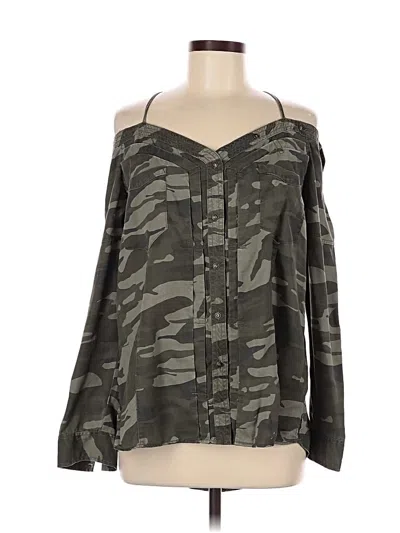 Pre-owned Express Long Sleeve Blouse In Green