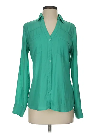 Pre-owned Express Long Sleeve Blouse In Green