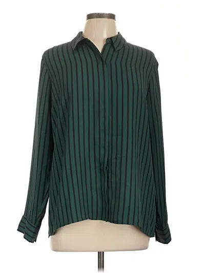 Pre-owned Express Long Sleeve Blouse In Green