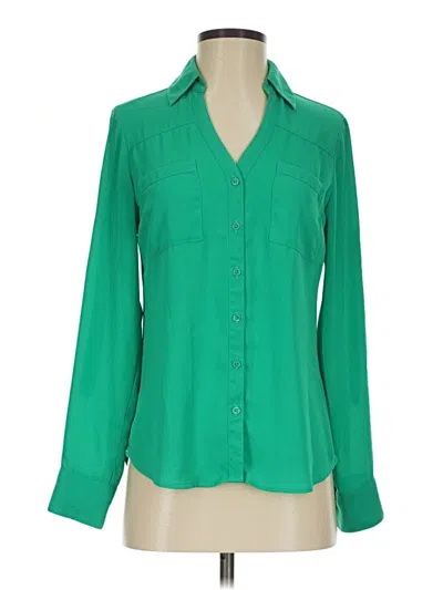 Pre-owned Express Long Sleeve Blouse In Green