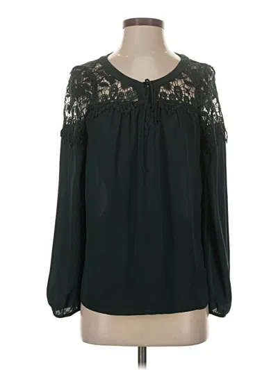 Pre-owned Express Long Sleeve Blouse In Green