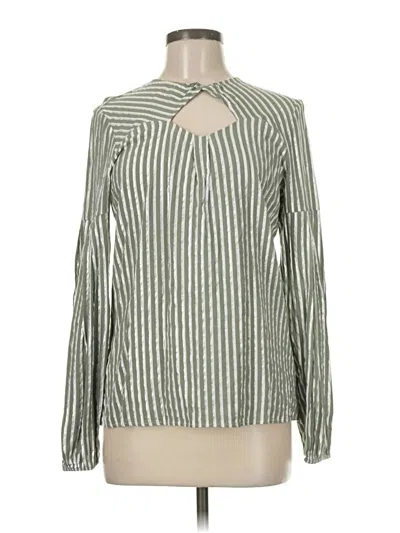 Pre-owned Express Long Sleeve Blouse In Green