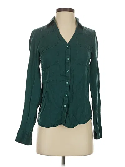 Pre-owned Express Long Sleeve Blouse In Green