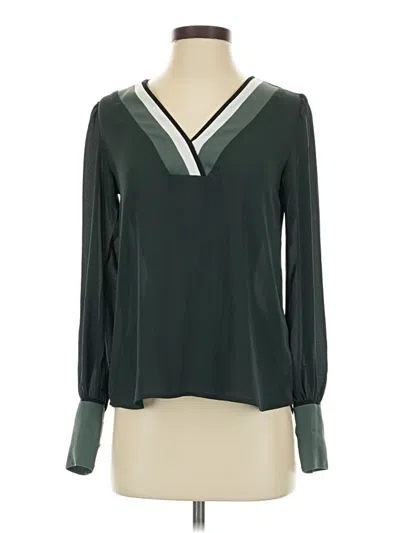 Pre-owned Express Long Sleeve Blouse In Green