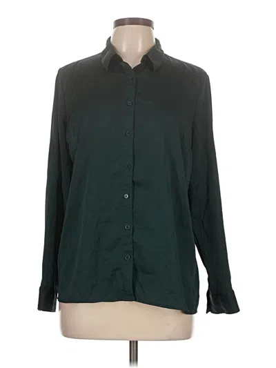 Pre-owned Express Long Sleeve Blouse In Green