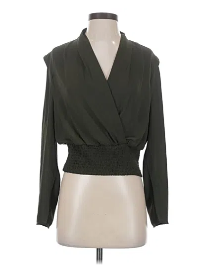 Pre-owned Express Long Sleeve Blouse In Green
