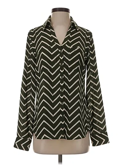 Pre-owned Express Long Sleeve Blouse In Green