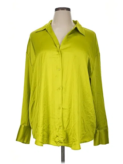Pre-owned Express Long Sleeve Blouse In Green