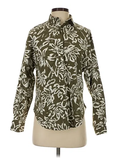 Pre-owned Express Long Sleeve Blouse In Green