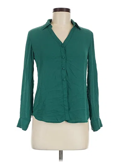 Pre-owned Express Long Sleeve Blouse In Green