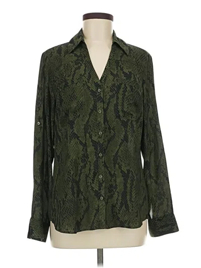 Pre-owned Express Long Sleeve Blouse In Green