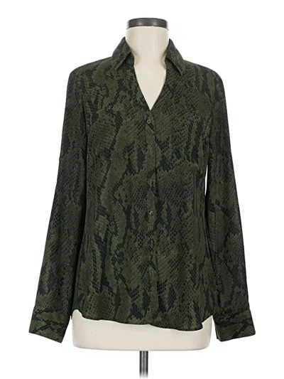 Pre-owned Express Long Sleeve Blouse In Green