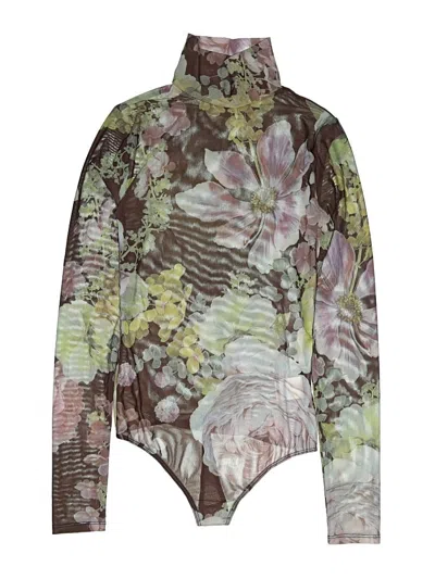 Pre-owned Express Long Sleeve Blouse In Green
