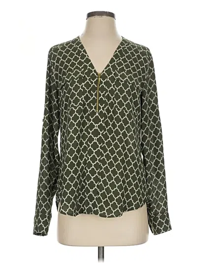 Pre-owned Express Long Sleeve Blouse In Green