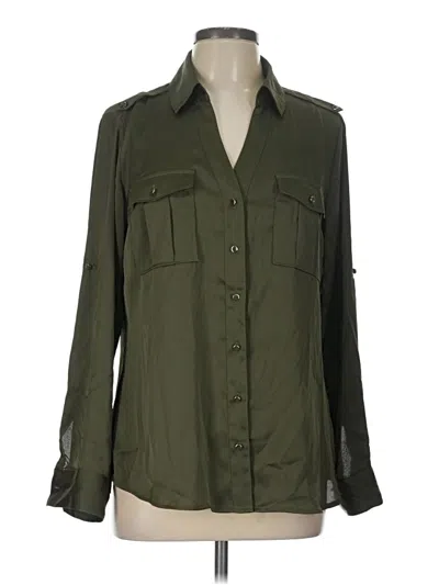 Pre-owned Express Long Sleeve Blouse In Green