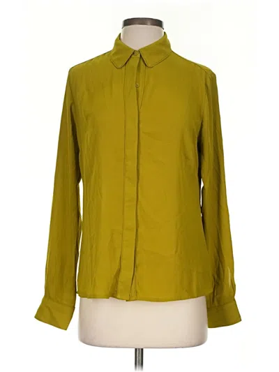 Pre-owned Express Long Sleeve Blouse In Green