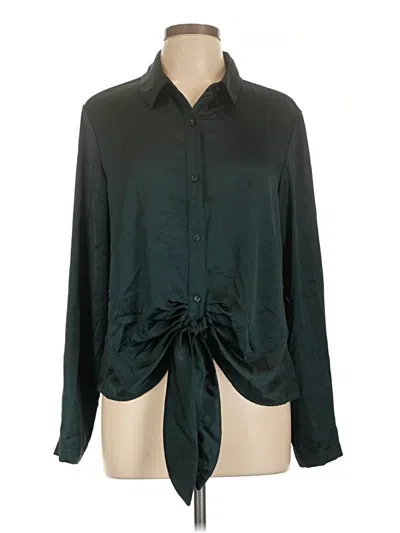 Pre-owned Express Long Sleeve Blouse In Green