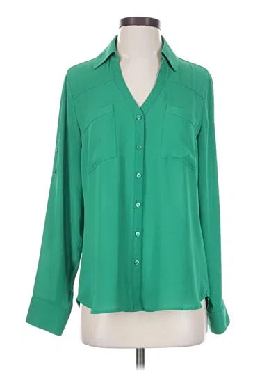 Pre-owned Express Long Sleeve Blouse In Green