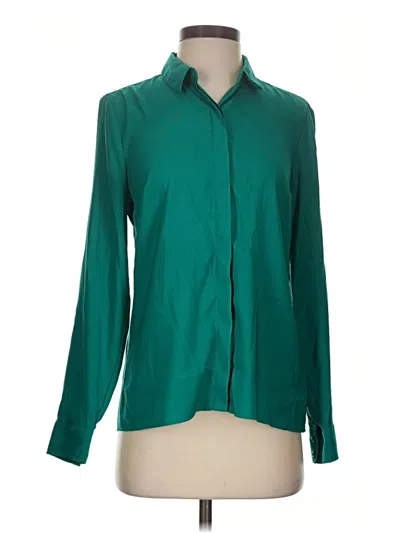 Pre-owned Express Long Sleeve Blouse In Green