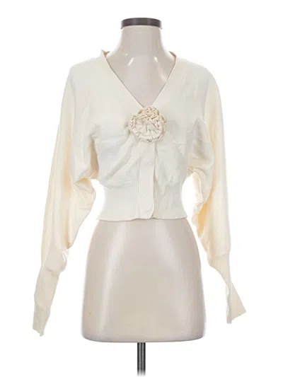 Pre-owned Express Long Sleeve Blouse In Ivory