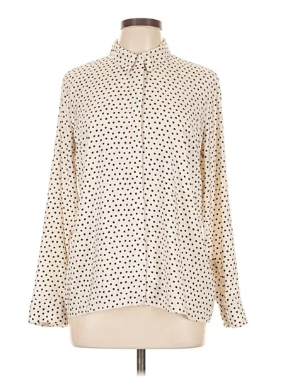 Pre-owned Express Long Sleeve Blouse In Ivory