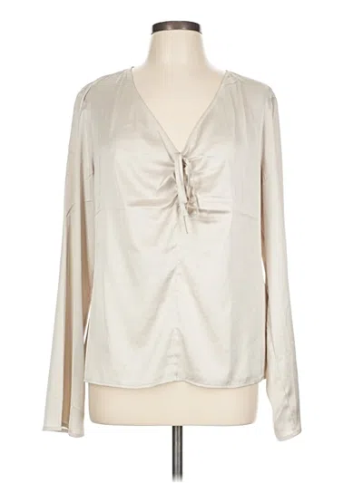 Pre-owned Express Long Sleeve Blouse In Ivory