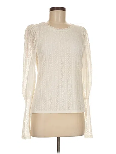Pre-owned Express Long Sleeve Blouse In Ivory