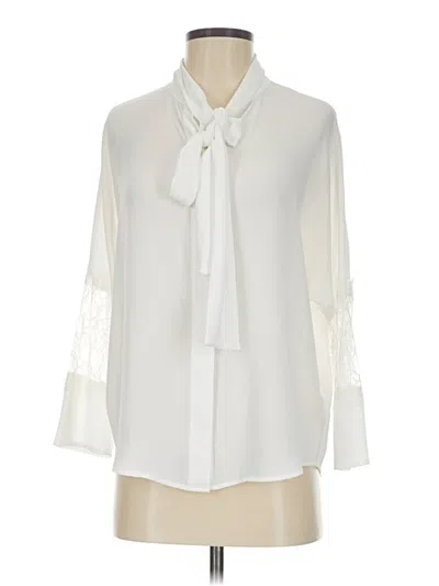 Pre-owned Express Long Sleeve Blouse In Ivory