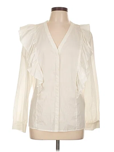 Pre-owned Express Long Sleeve Blouse In Ivory