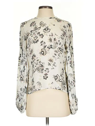 Pre-owned Express Long Sleeve Blouse In Ivory