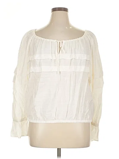 Pre-owned Express Long Sleeve Blouse In Ivory