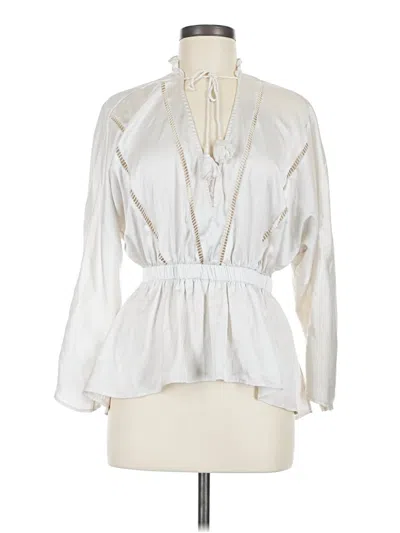 Pre-owned Express Long Sleeve Blouse In Ivory
