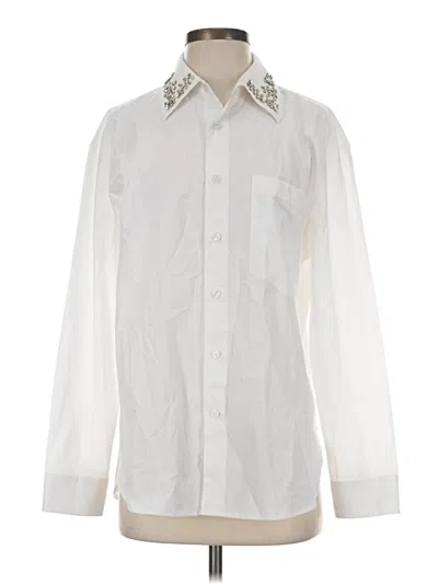 Pre-owned Express Long Sleeve Blouse In Ivory