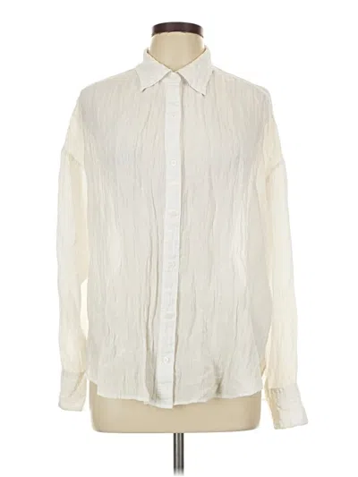 Pre-owned Express Long Sleeve Blouse In Ivory