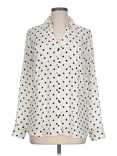 Pre-owned Express Long Sleeve Blouse In Ivory