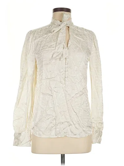 Pre-owned Express Long Sleeve Blouse In Ivory