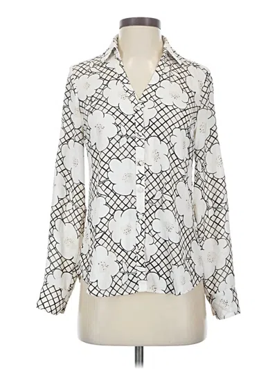 Pre-owned Express Long Sleeve Blouse In Ivory